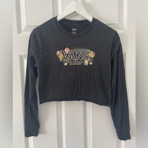 Vans- cropped grey and pink graphic shirt